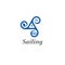 Triple vector logo. Infinity logo.Sailing logo . Travel logo