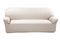 Triple white sofa isolated on a white background. The cover on the furniture
