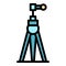 Tripod support icon color outline vector