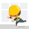 Tripping hazards, Character constructor worker in various situations.  Vector illustration, concept : Safety and accident,