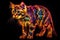 trippy cat, with its furry body morphing and transforming into other animals and creatures