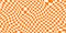 Trippy checkerboard background. Orange retro psychedelic checkered wallpaper. Wavy groovy chessboard surface. Distorted