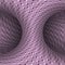 Trippy purple torus inside. Vector dizzy moving optical illusion illustration