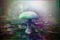 Trippy rainbow mushroom design