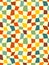 Trippy, retro 70s chessboard, grid seamless pattern with rainbow check