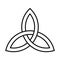 Triquetra, a Celtic triangular knot, symbol and emblem of the Trinity