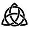 Triquetra in circle Trikvetr knot shape Trinity knot icon black color vector illustration flat style image