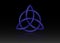 Triquetra logo, Trinity Knot, Wiccan symbol for protection. 3D Vector blue Celtic trinity knot set isolated on black background. W