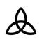 Triquetra sign icon. Leaf-like celtic symbol. Trinity or trefoil knot. Simple black vector illustration