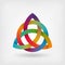 Triquetra symbol in rainbow colors