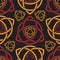 Triquetra trefoil seamless pattern red and orange tone on black