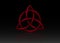 Triquetra, Trinity Knot, Wiccan symbol for protection. Vector red Celtic trinity knot set isolated on black background.