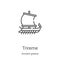 trireme icon vector from ancient greece collection. Thin line trireme outline icon vector illustration. Linear symbol for use on