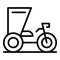 Trishaw bike icon outline vector. Indian old