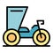 Trishaw bike icon vector flat