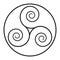 Triskelion symbol icon with a white background