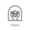 Trisomy icon. Trendy modern flat linear vector Trisomy icon on w