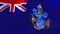 Tristan da Cunha Flag Waving in Wind Continuous Seamless Loop Background.