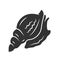 Triton glyph icon. Large mollusk with spiral shell. Tropical seashell. Underwater inhabitant. Aquatic mollusk. Marine