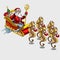 Triton Santa Claus on sleigh drawn by sea horses
