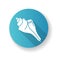 Triton shell blue flat design long shadow glyph icon