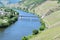 Trittenheim, Germany - 06 01 2021: Mosel bridge at Trittenheim with a small boat below