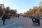 Triumphal arch Arc de Triomf and promenade Passeig de Lluis Companys in Barcelona