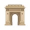 Triumphal arch in Bucharest, Romania. Historic architecture. Famous tourist attraction. Flat vector element for travel