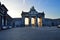 Triumphal arch in the evening in Cinquantenaire Park, Brussel, Belgium Jubelpark, Jubilee Park