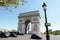 Triumphal arch in Paris on open urban nature