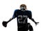 Triumphant american football player man silhouette