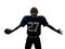 Triumphant american football player man silhouette