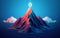 triumphant Futuristic Mountain Illustration, Generative AI