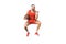 triumphing young basketball player jumping with ball