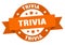 trivia round ribbon isolated label. trivia sign.