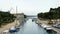 Trogir, Croatia - 07 25 2015 - View of St. Mark s Fortress in old town, channel with boats, sunny day