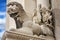 Trogir in Croatia. Lion sculpture, Cathedral church.