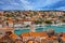 Trogir, Croatia, town panoramic view, Croatian tourist destination.