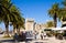 Trogir, sea promenade with medieval castle