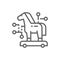 Trojan horse, cyber crime, virus line icon.
