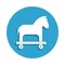 Trojan horse icon in badge style. One of cyber security collection icon can be used for UI, UX