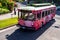 Trolley bus in in Waikiki, Honalulu, Hawaii