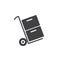 Trolley carrying boxes icon vector