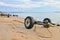 Trolley cart for boat carrying on the beach