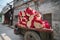 Trolley with dried incense sticks in trade village in north of Vietnam