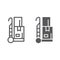 Trolley line and glyph icon, cargo and package, hand truck sign, vector graphics, a linear pattern on a white background