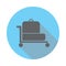 trolley luggage icon. Elements of airport in flat blue colored icon. Premium quality graphic design icon. Simple icon for websites