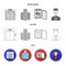 Trolley with luggage, safe, swimming pool, clutch.Hotel set collection icons in flat,outline,monochrome style vector