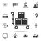 trolley with a packing box icon. Detailed set of logistic icons. Premium graphic design. One of the collection icons for websites,