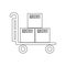 trolley with a packing box icon. Element of Logistic for mobile concept and web apps icon. Outline, thin line icon for website